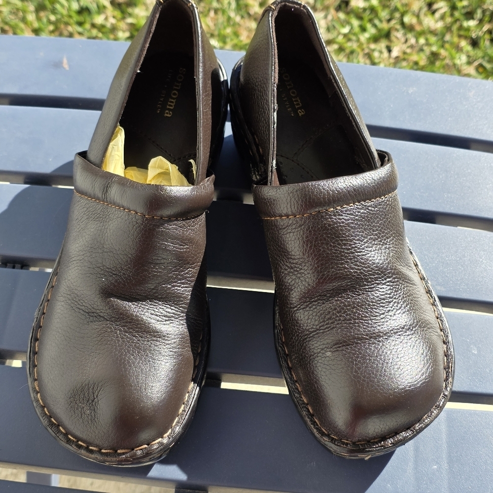 Sonoma WoMen Dark Brown Slip-On Loafers Sz 8.5M New Nursing - Picture 4 of 11